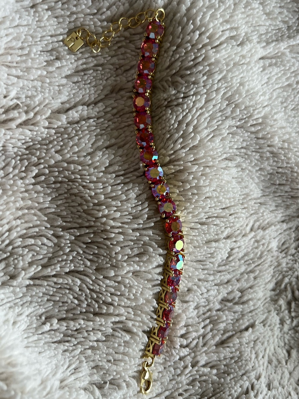 Park Lane Impression Bracelet Iridescent Coral Pink Stones like new gold finish - Picture 7 of 7